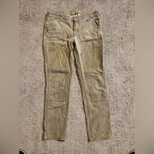 Ladies slim fit carhartt double panel work pants size 4 short